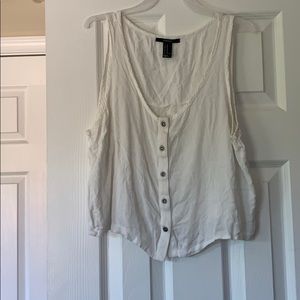 Cropped White button up